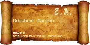 Buschner Marion névjegykártya